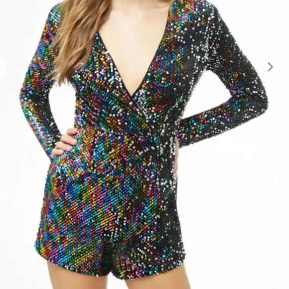 Forever 21 Dresses & Skirts - New  Multicolor Sequin Jumper/romper